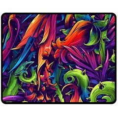 Colorful Floral Patterns, Abstract Floral Background Two Sides Fleece Blanket (Medium)