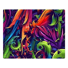 Colorful Floral Patterns, Abstract Floral Background Two Sides Premium Plush Fleece Blanket (Large)