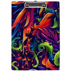 Colorful Floral Patterns, Abstract Floral Background A4 Acrylic Clipboard