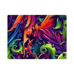 Colorful Floral Patterns, Abstract Floral Background Premium Plush Fleece Blanket (Mini)