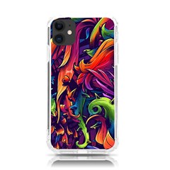 Colorful Floral Patterns, Abstract Floral Background iPhone 11 TPU UV Print Case