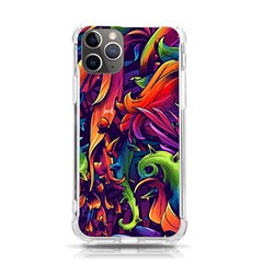 Colorful Floral Patterns, Abstract Floral Background iPhone 11 Pro 5.8 Inch TPU UV Print Case