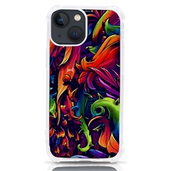 Colorful Floral Patterns, Abstract Floral Background iPhone 13 mini TPU UV Print Case