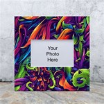 Colorful Floral Patterns, Abstract Floral Background White Box Photo Frame 4  x 6  Front