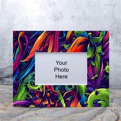 Colorful Floral Patterns, Abstract Floral Background White Tabletop Photo Frame 4 x6  by nateshop