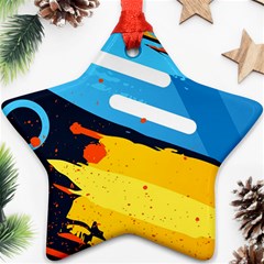 Colorful Paint Strokes Ornament (star) by nateshop