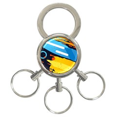 Colorful Paint Strokes 3-ring Key Chain by nateshop