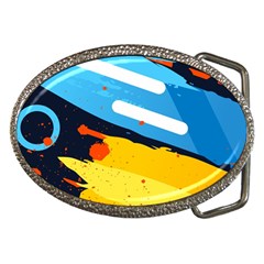 Colorful Paint Strokes Belt Buckles