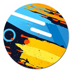 Colorful Paint Strokes Magnet 5  (round) by nateshop