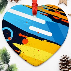 Colorful Paint Strokes Heart Ornament (two Sides) by nateshop