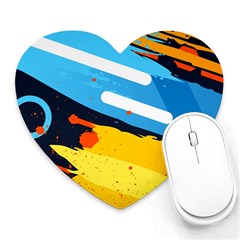 Colorful Paint Strokes Heart Mousepad by nateshop