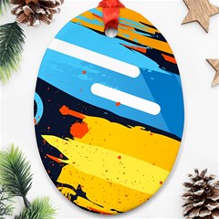 Colorful Paint Strokes Oval Ornament (two Sides) by nateshop