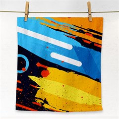 Colorful Paint Strokes Face Towel by nateshop