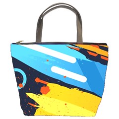 Colorful Paint Strokes Bucket Bag by nateshop