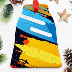 Colorful Paint Strokes Bell Ornament (two Sides) by nateshop