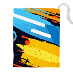 Colorful Paint Strokes Drawstring Pouch (4xl) by nateshop