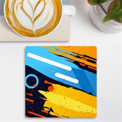 Colorful Paint Strokes Uv Print Square Tile Coaster  by nateshop