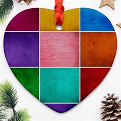 Colorful Squares, Abstract, Art, Background Ornament (heart)