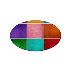 Colorful Squares, Abstract, Art, Background Sticker Oval (10 Pack) by nateshop