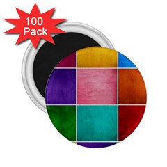 Colorful Squares, Abstract, Art, Background 2 25  Magnets (100 Pack)  by nateshop