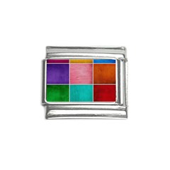 Colorful Squares, Abstract, Art, Background Italian Charm (9mm) by nateshop