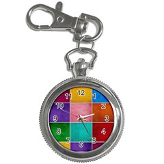 Colorful Squares, Abstract, Art, Background Key Chain Watches by nateshop