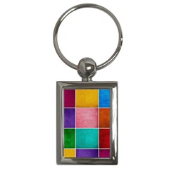 Colorful Squares, Abstract, Art, Background Key Chain (rectangle) by nateshop