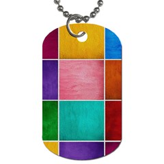 Colorful Squares, Abstract, Art, Background Dog Tag (two Sides) by nateshop