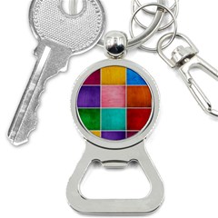 Colorful Squares, Abstract, Art, Background Bottle Opener Key Chain by nateshop