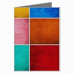 Colorful Squares, Abstract, Art, Background Greeting Card Left