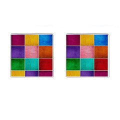 Colorful Squares, Abstract, Art, Background Cufflinks (square) by nateshop