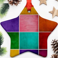 Colorful Squares, Abstract, Art, Background Star Ornament (two Sides) by nateshop