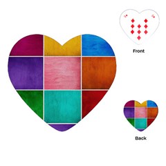 Colorful Squares, Abstract, Art, Background Playing Cards Single Design (heart) by nateshop