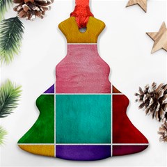 Colorful Squares, Abstract, Art, Background Christmas Tree Ornament (two Sides) by nateshop