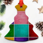 Colorful Squares, Abstract, Art, Background Christmas Tree Ornament (Two Sides) Front