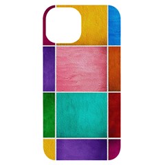 Colorful Squares, Abstract, Art, Background Iphone 14 Black Uv Print Case by nateshop