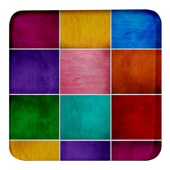 Colorful Squares, Abstract, Art, Background Square Glass Fridge Magnet (4 Pack) by nateshop