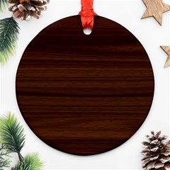 Dark Brown Wood Texture, Cherry Wood Texture, Wooden Ornament (round) by nateshop