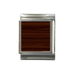 Dark Brown Wood Texture, Cherry Wood Texture, Wooden Italian Charm (13mm) by nateshop