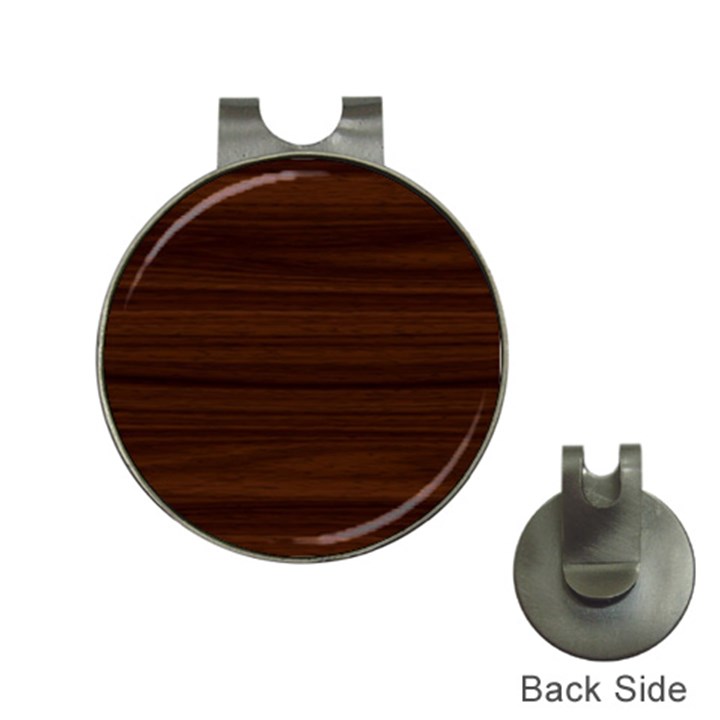 Dark Brown Wood Texture, Cherry Wood Texture, Wooden Hat Clips with Golf Markers