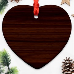 Dark Brown Wood Texture, Cherry Wood Texture, Wooden Heart Ornament (two Sides) by nateshop