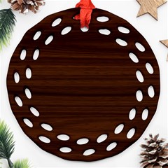 Dark Brown Wood Texture, Cherry Wood Texture, Wooden Ornament (round Filigree) by nateshop