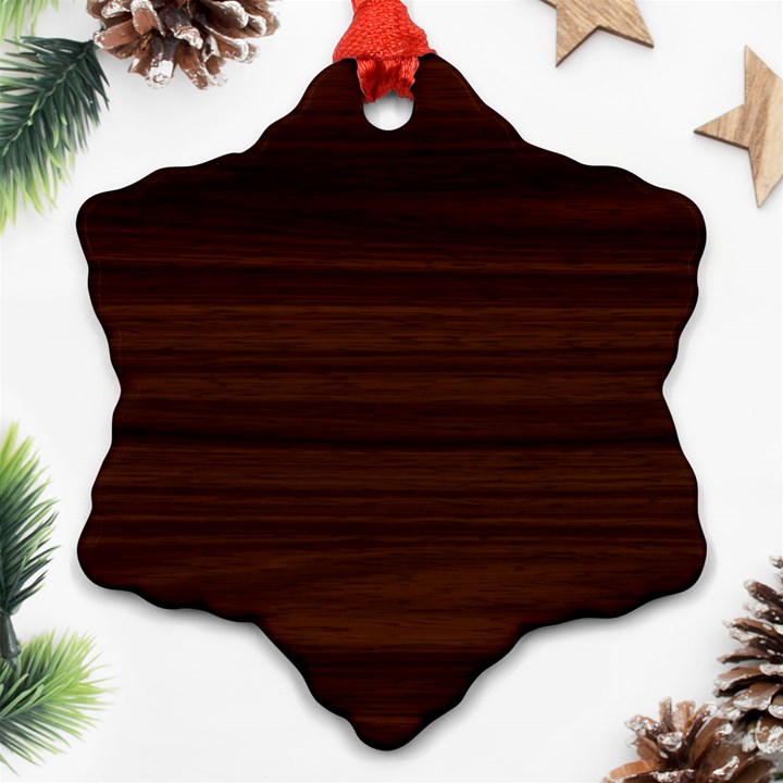 Dark Brown Wood Texture, Cherry Wood Texture, Wooden Ornament (Snowflake)