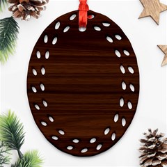 Dark Brown Wood Texture, Cherry Wood Texture, Wooden Oval Filigree Ornament (two Sides) by nateshop