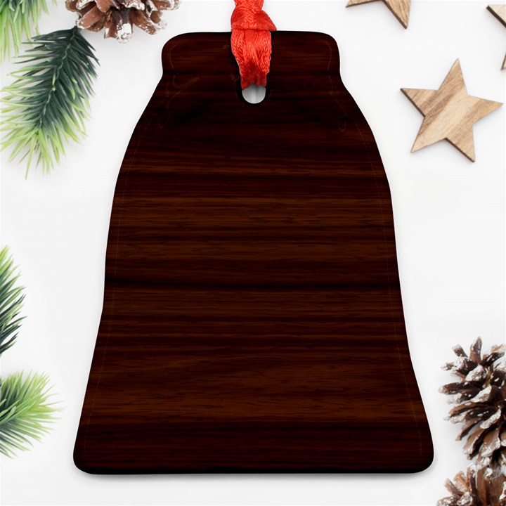 Dark Brown Wood Texture, Cherry Wood Texture, Wooden Bell Ornament (Two Sides)