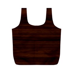 Dark Brown Wood Texture, Cherry Wood Texture, Wooden Full Print Recycle Bag (m) by nateshop