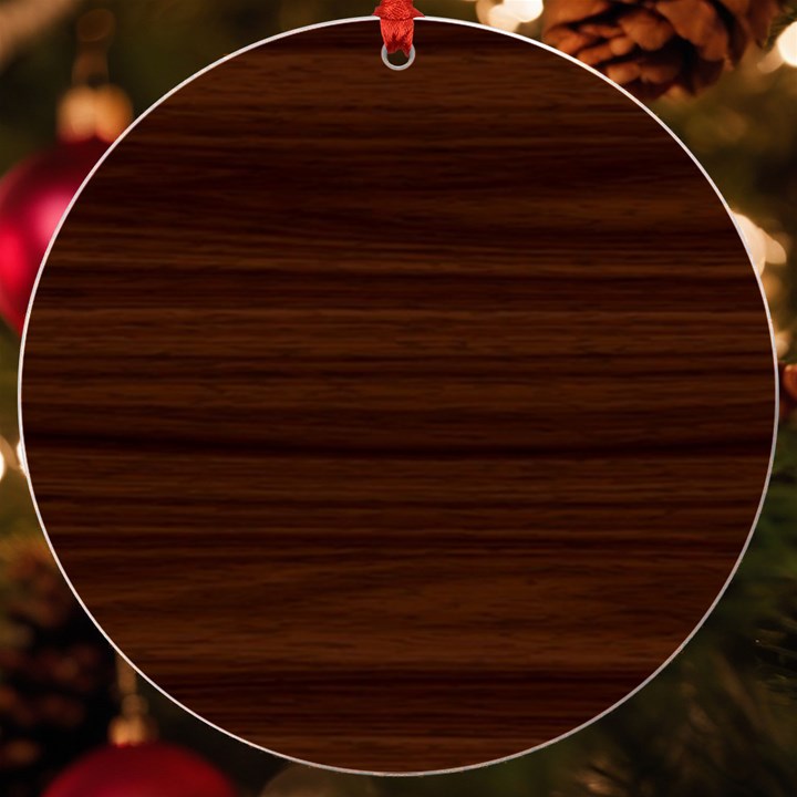 Dark Brown Wood Texture, Cherry Wood Texture, Wooden UV Print Acrylic Ornament Round