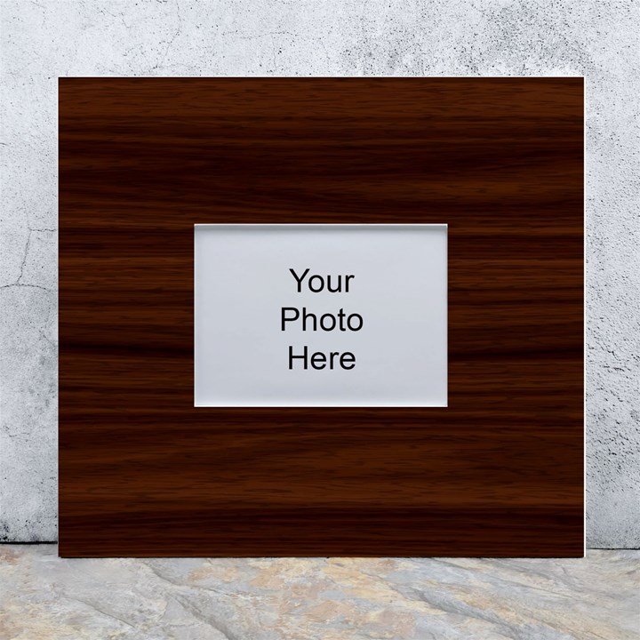 Dark Brown Wood Texture, Cherry Wood Texture, Wooden White Wall Photo Frame 5  x 7 