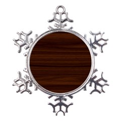 Dark Brown Wood Texture, Cherry Wood Texture, Wooden Metal Large Snowflake Ornament by nateshop