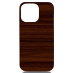 Dark Brown Wood Texture, Cherry Wood Texture, Wooden iPhone 14 Pro Max Black UV Print Case Front